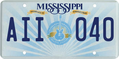 MS license plate AII040