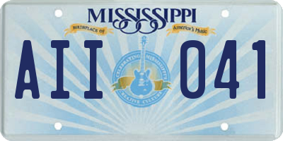 MS license plate AII041