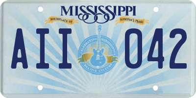 MS license plate AII042