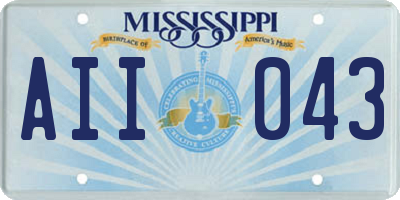MS license plate AII043