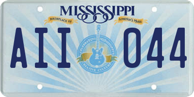 MS license plate AII044