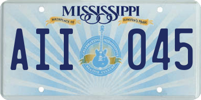 MS license plate AII045