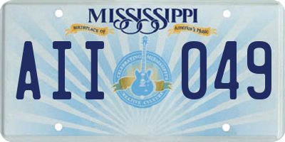 MS license plate AII049