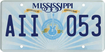 MS license plate AII053