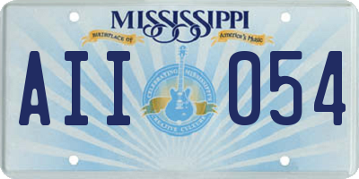 MS license plate AII054