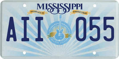 MS license plate AII055