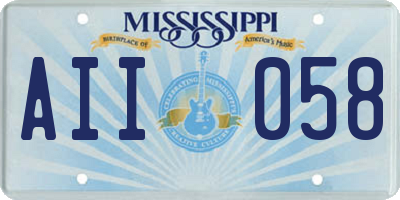 MS license plate AII058