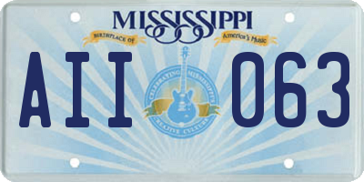 MS license plate AII063