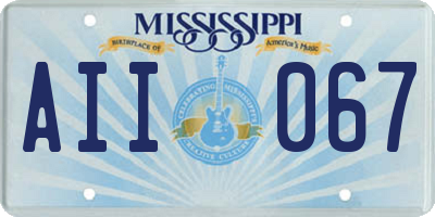 MS license plate AII067