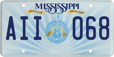 MS license plate AII068