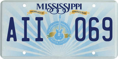 MS license plate AII069