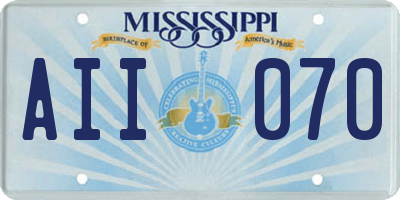 MS license plate AII070