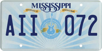 MS license plate AII072