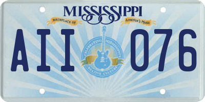 MS license plate AII076