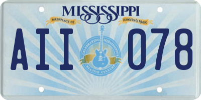 MS license plate AII078