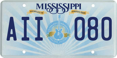 MS license plate AII080