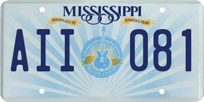 MS license plate AII081
