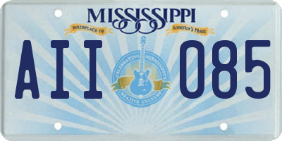 MS license plate AII085