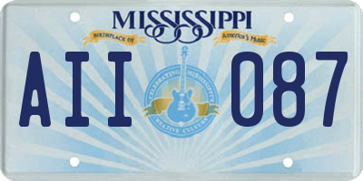 MS license plate AII087