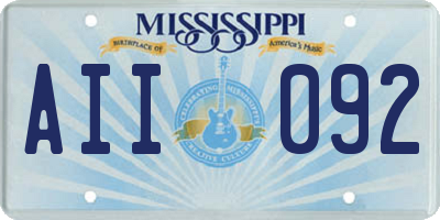 MS license plate AII092