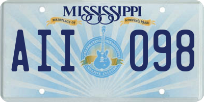 MS license plate AII098