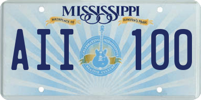 MS license plate AII100
