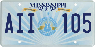MS license plate AII105