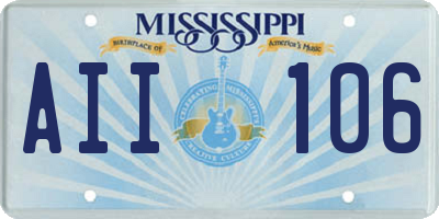 MS license plate AII106