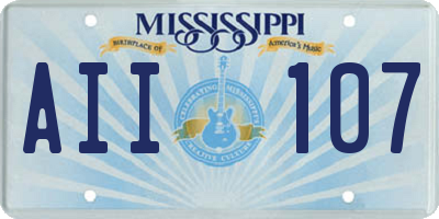 MS license plate AII107