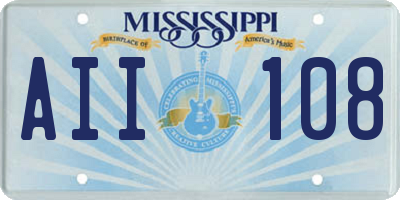 MS license plate AII108