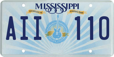 MS license plate AII110