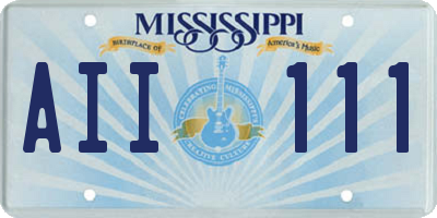 MS license plate AII111