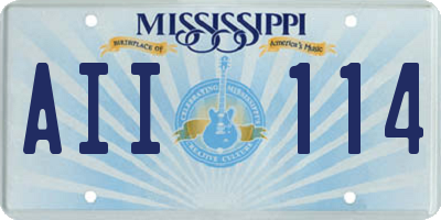 MS license plate AII114