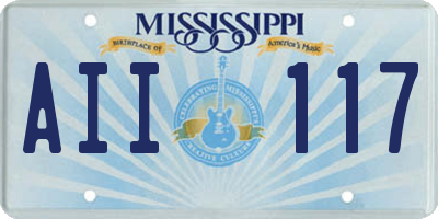 MS license plate AII117