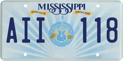 MS license plate AII118