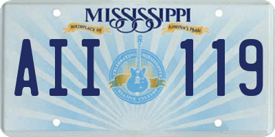 MS license plate AII119