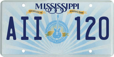 MS license plate AII120