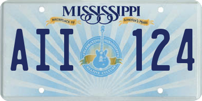 MS license plate AII124