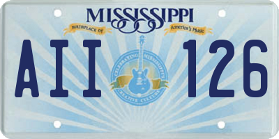 MS license plate AII126