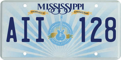MS license plate AII128