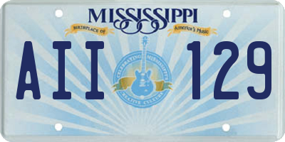 MS license plate AII129