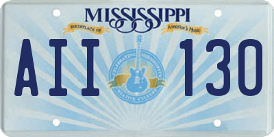 MS license plate AII130