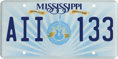 MS license plate AII133