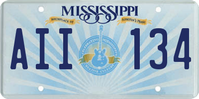 MS license plate AII134
