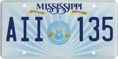 MS license plate AII135