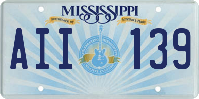 MS license plate AII139