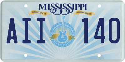MS license plate AII140