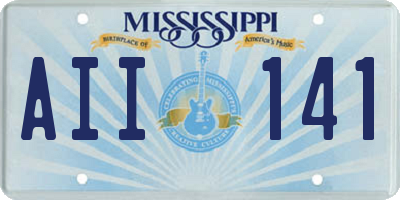 MS license plate AII141