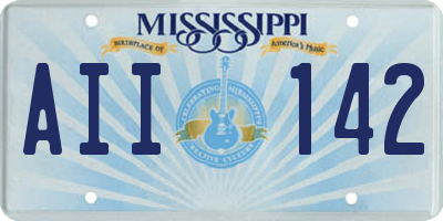 MS license plate AII142