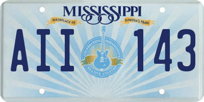 MS license plate AII143